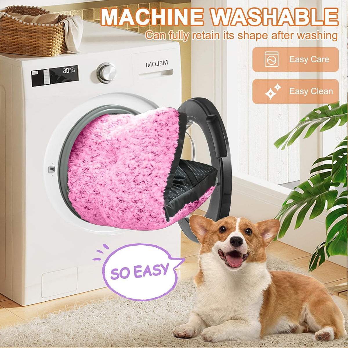 POCBLUE Deluxe Washable Dog Bed for Large Dogs Dog Crate Mat 35 Inch - 47.0"L x 29.0"W x 3.5"Th / Pink - image 2