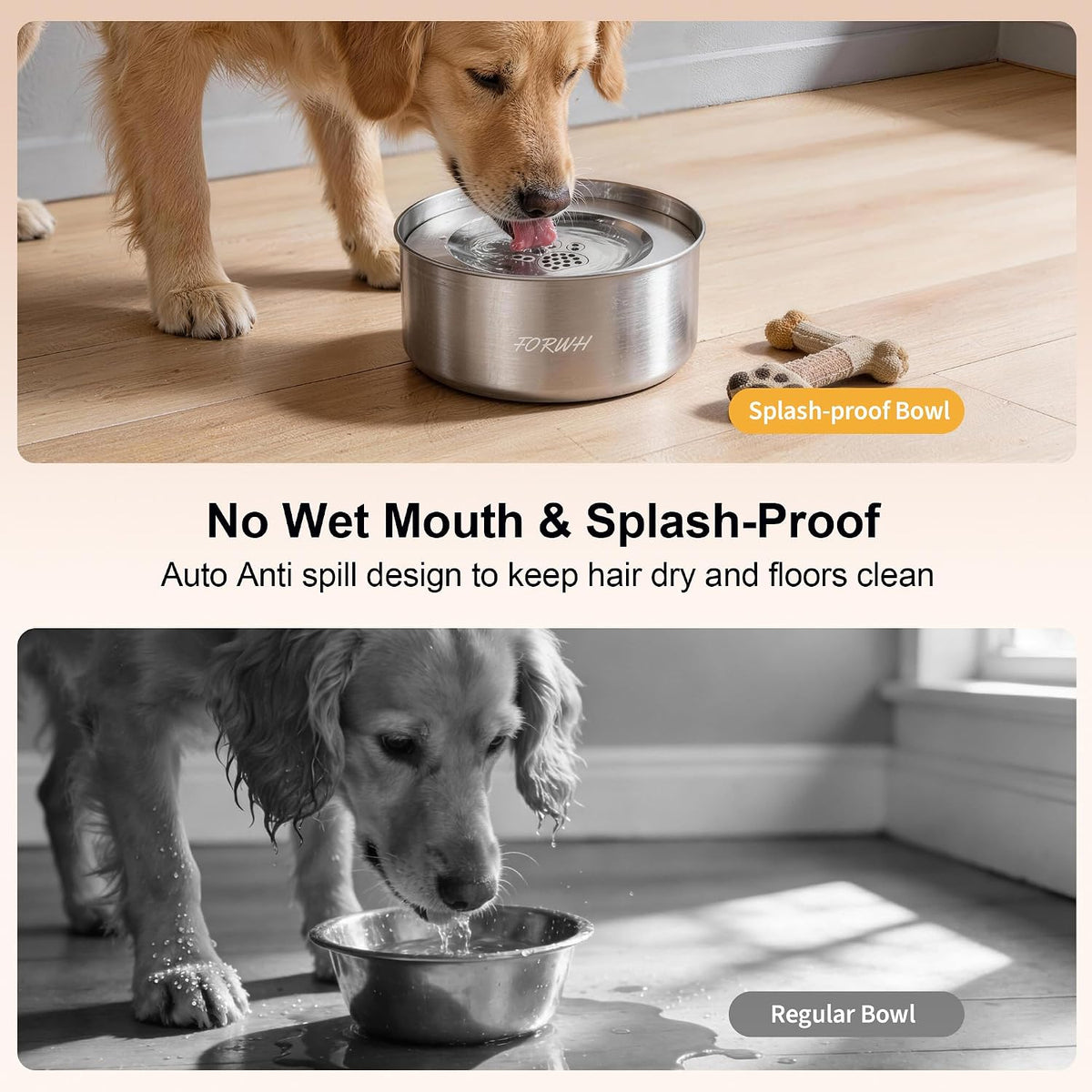 304 Stainless Steel Dog Water Bowl No Spill - image 2