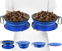 Tuff Pupper SuperBigSlurp Collapsible Dog Bowls - Nebulas Blue / XX-Large (100oz) - 2 Bowls