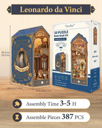 Tonecheer DIY Book Nook Kit 3D Wooden Puzzle Fairy Tale Miniature - Leonardo Da Vinci - image 4