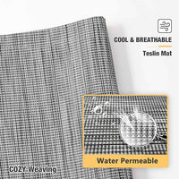 Veehoo Chew Proof Elevated Dog Bed - Cooling Raised Pet Cot - Silver Aluminum Frame and Durable Textilene Mesh Fabric, Unique Designed No-Slip Feet for Indoor or Outdoor Use, Black Silver, Large