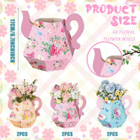 Fulmoon 6 Pcs Tea Party Decoration Flower Box Table Teapot - 6 / Cute - image 2