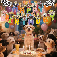Dog Birthday Party Supplies Set,Birthday Bandana,Boy Girl Dog Birthday Hat with Numbers,Happy Birthday Banner for Golden Retriever French Bulldog Labrador Teddy Husky (Pink)