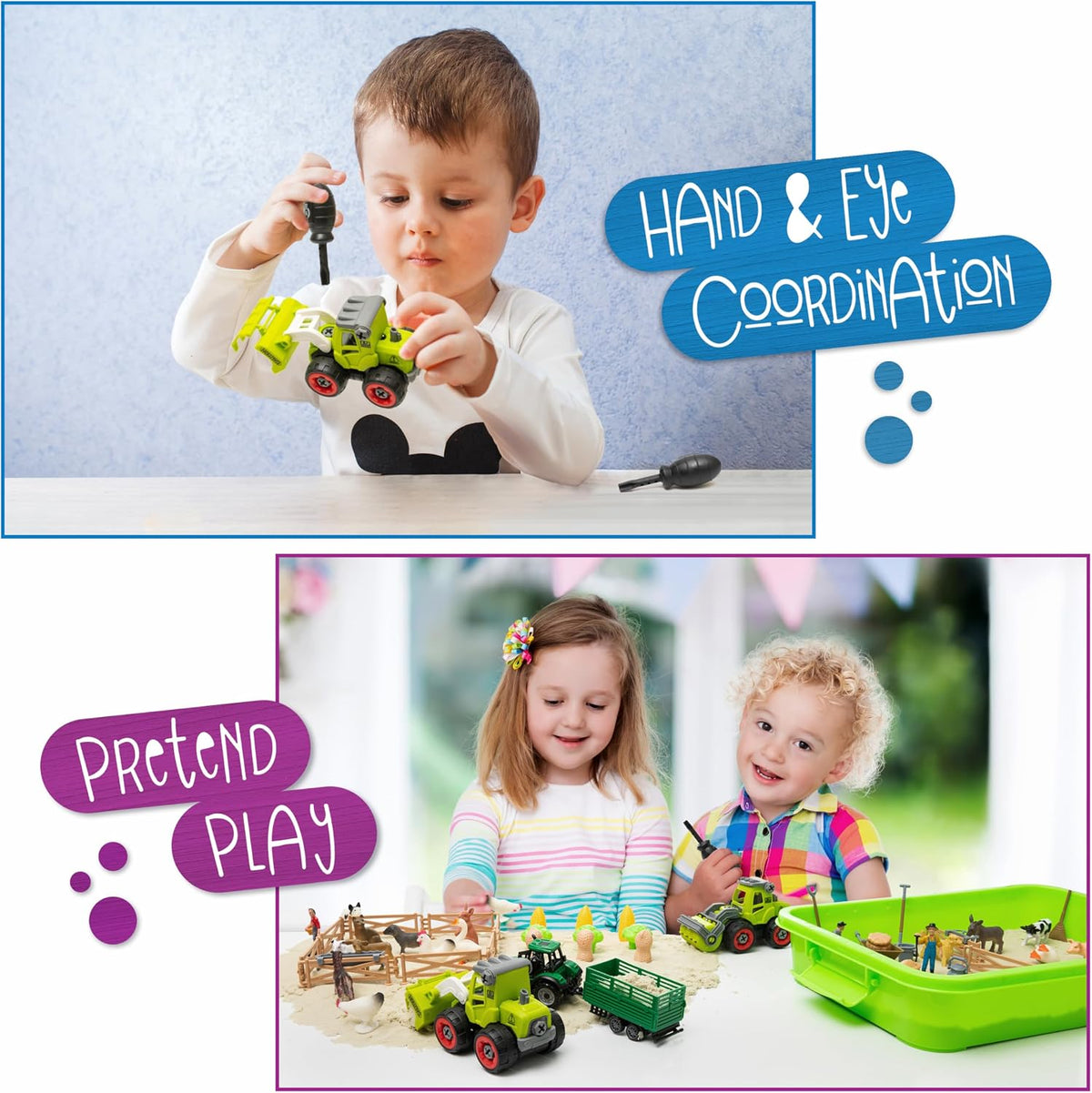Kipipol Unicorn Sensory Bin for Toddlers 3-4 - Farm kinetic Sand Kit - image 4