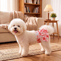 CuteBone Female Dog Diapers with Skirts 3 Pack Reusable Puppy Dresses - Watercolor blooms skirts 3pcs / M - image 4