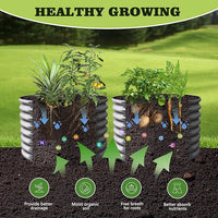 A ANLEOLIFE 2-Pack 3ft x 24” Tall Galvanized Raised Garden Beds Outdoor, Round Metal Planter Box for Planting Vegetables Flowers Herb, Anti-Rust & Easy-Setup, Quartz Grey