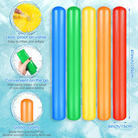 Chivao inflatable PVC swim noodles in red, yellow, blue, orange and green - view 4