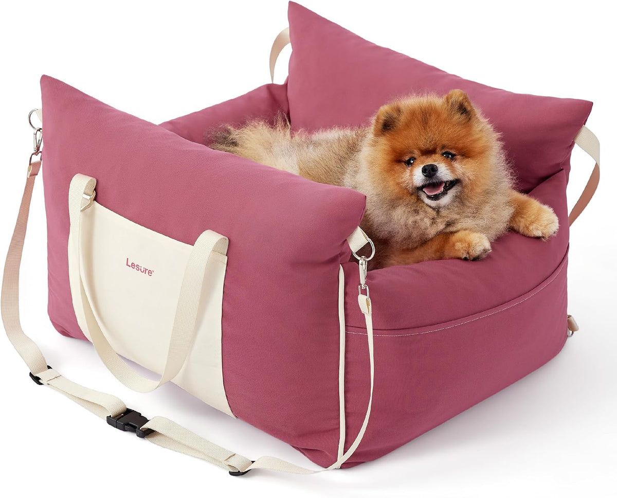 Lesure Dog Car Seat for Small Dogs - Rose Pink
