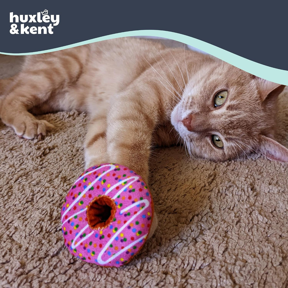Huxley & Kent Plush Cat Toy - Strawberry Donut - image 3