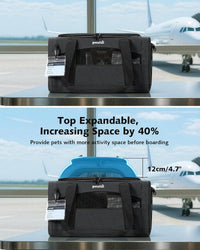 Pecute Expandable Airline Approved Pet Carrier for Cats & Dogs - Dark Gray / Top Expandable - image 4