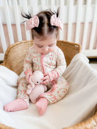 Bows & Bunnies (Convertible Zip Footies) - BIG FRENCHIES