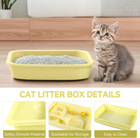PAWISE Cat Litter Box Set, Small Kitten Starter Kit - Yellow - image 4