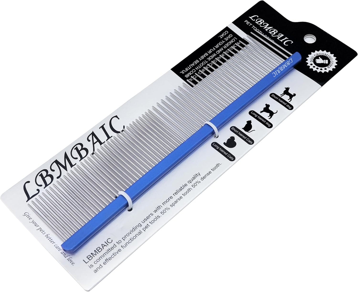 Metal Dog Grooming Combs Shedding Tangles, Knots, Mats. - Medium / royalblue - image 2