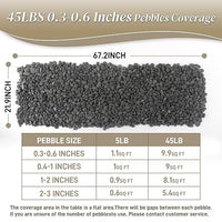 45 LB Natural River Rocks Mexican Beach Pebbles, 0.3-0.6 Inch Natural Unpolished Bulk Rocks, Pebbles for Landscaping Garden Paving Plant, Rocks for Walkways Outdoor Decorative Stone, Grey