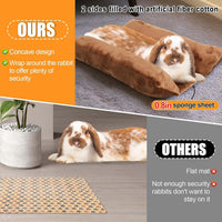 15.7" x 14" Bunny Bed for Rabbit Cage, Thickened & Soft – Daily Care for Small Pets - Brown / 15.7 x 14In - image 2