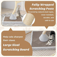 PETSITE 70" Tall Cat Tree, Cat Tower with Scratching Posts and Board, Multi-Level Cat Tower for Large Cats 20 lbs+ with 3 Cozy Perches and Dangling Balls, Modern Cat Tree for Indoor Cats Large Adult