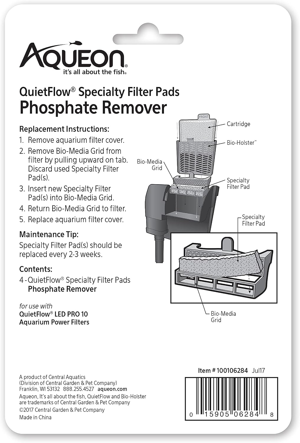 Aqueon QuietFlow LED PRO Ammonia Reducer 4 Count Filter Pads - For Model 10 / Phosphate - image 3
