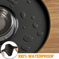 Hubulk 100% Waterproof Silicone Pet Feeding Mat with Raised Edge - Black / 32"L x 24"W - image 4