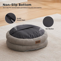 ZOMISlA Heated Cat Bed for Indoor Cats - 21 x 21 x 8 in / Khaki - image 2