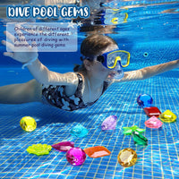 DISHIO Diving Gem Pool Toy 10PCS Big Colorful Diamond Diving Toy - 16pcs Multi-colored - image 3