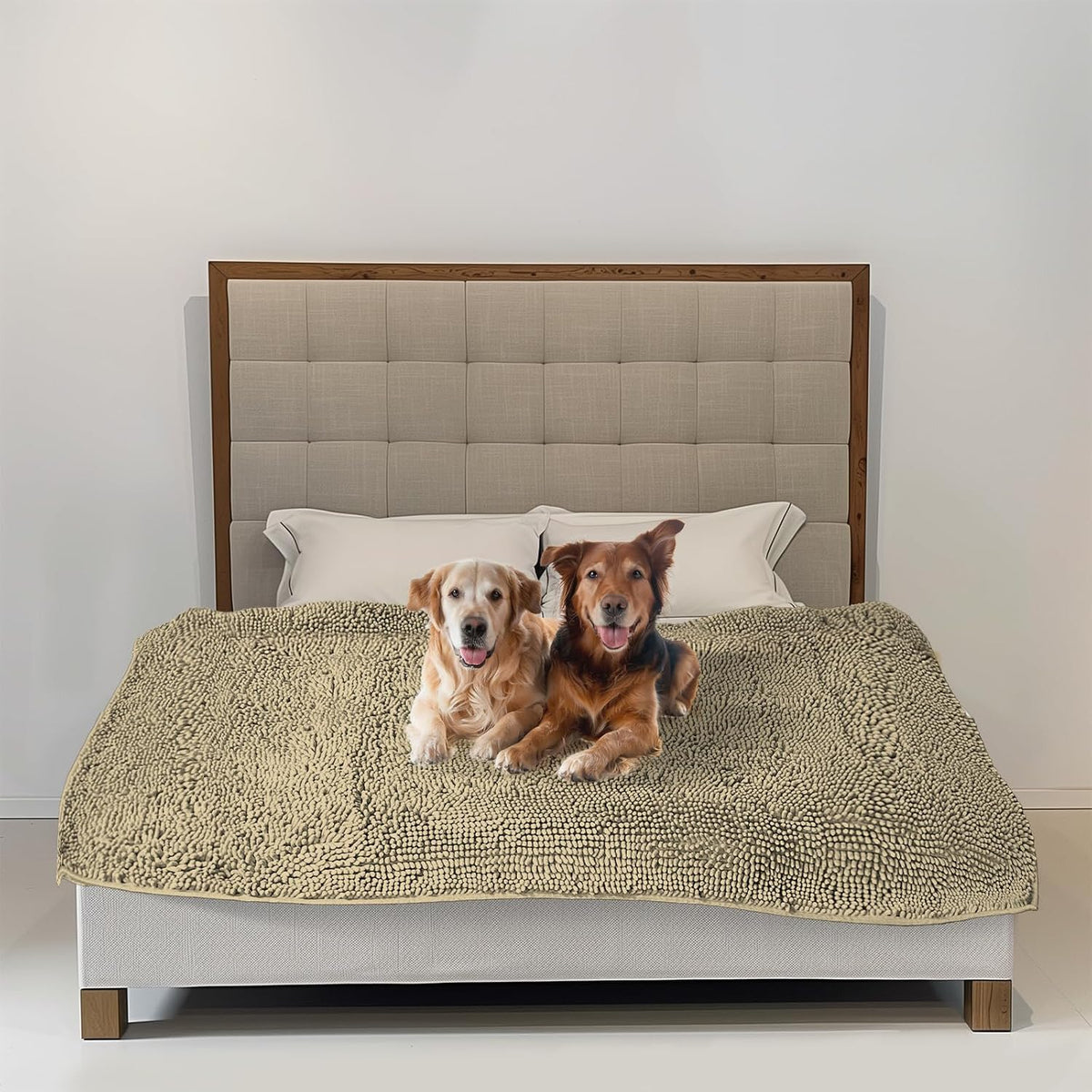 Muddy Mat Dog Blanket - Chenille Water Absorption Blanket for Bed & Couch Cover for Dogs Washable - Beige / 48" x 56" - image 2