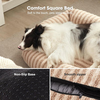 MIXJOY orthopedic dog bed with raised rim and faux fur, medium size - view 4