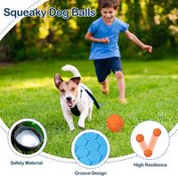 2 Pack Indestructible Squeaky Dog Balls for Aggressive Chewers - Blue+Orange - image 3