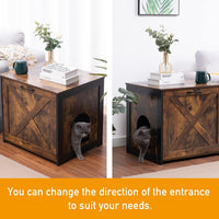 Cat Litter Box Enclosure, Hidden Litter Box Furniture - Rustic Brown / 23.6"L x 19.7"W x 21.7"H - image 3