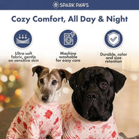 Spark Paws Dog Pajamas - Stretch Onesie Recovery Full Leg Surgery Suit PJS – Essentials for Dogs - Candy Cane / X-Large - image 4