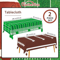 Gatherfun Football Party Decorations Disposable Tablecloth Plastic - football 2 - image 2