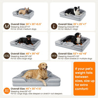 Orthopedic Dog Bed for Extra Large Dogs - Light Grey / 30.0"L x 20.0"W x 6.5"Th - image 3