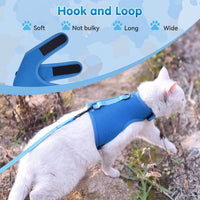 Cat Harness and Leash Set for Walking Escape Proof - Blue / Xxl 19-26 lbs - image 4