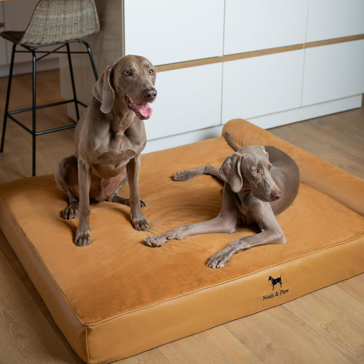 Large Dog Bed Orthopedic Memory Foam Cooling Gel 35x25x8.7 in – Essentials for Dogs - Camel - LE / XX-Large - image 3