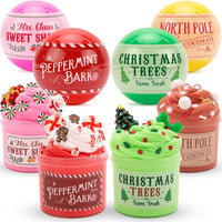 Oriental Cherry Christmas slime balls, 4 pack with holiday themes and mix-ins