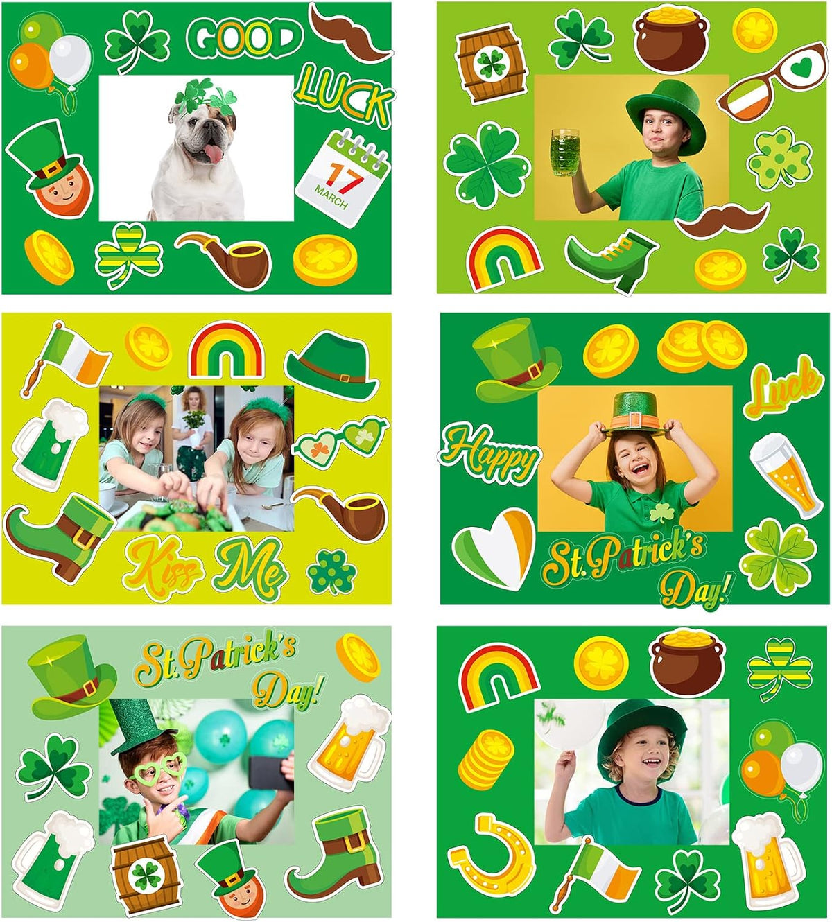 30 Packs Halloween Arts and Crafts for Kids Picture Frame Craft Kits - St. Patrick Day