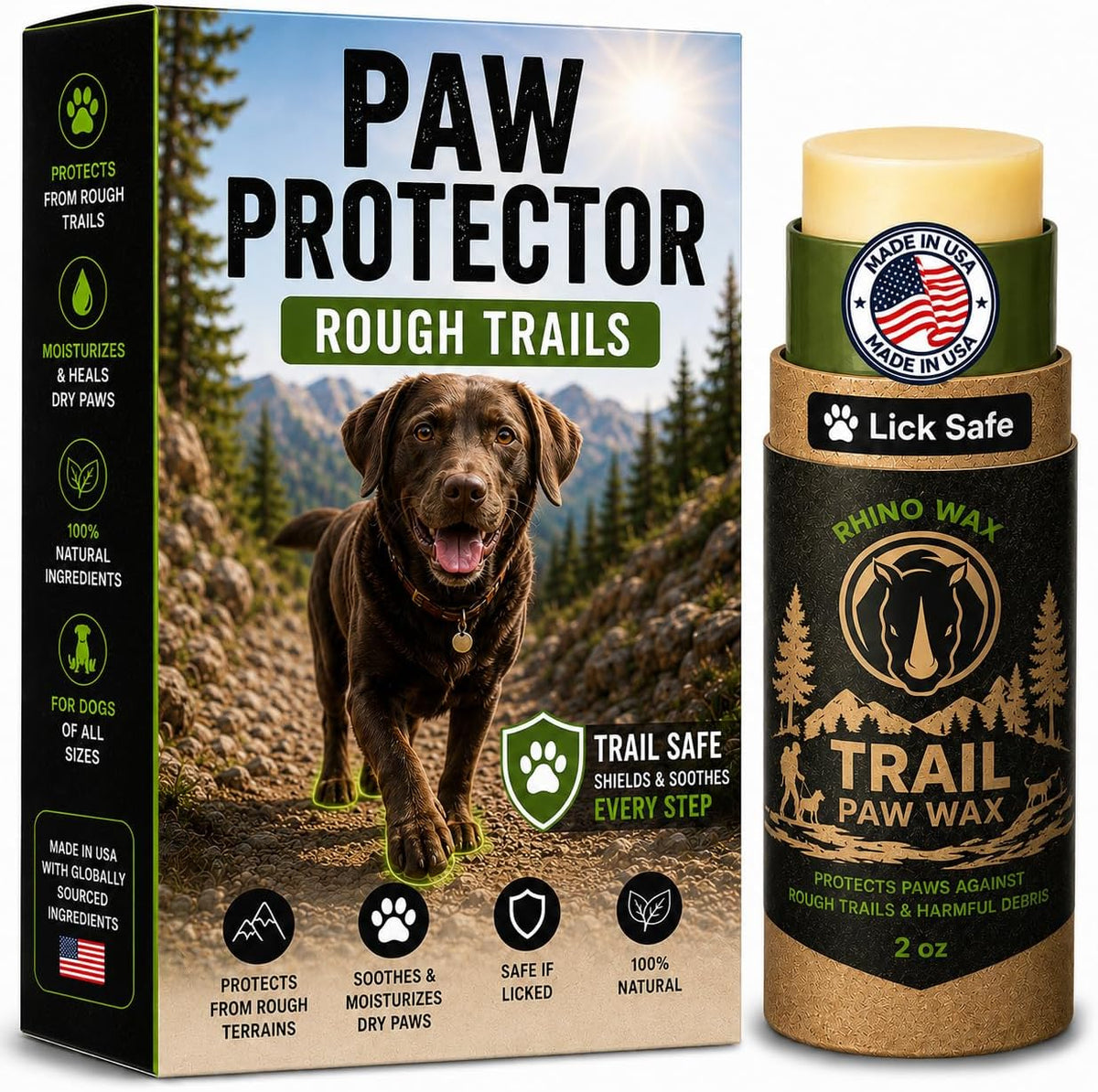 Dog Paw Protector for Hot Pavement, Asphalt, Streets & Sidewalks – Essentials for Dogs - Paw Trail Wax