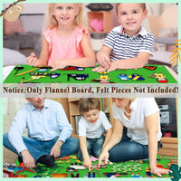 Craftstory 3.5 foot flannel board for toddlers in black felt hanging on a wall - view 6