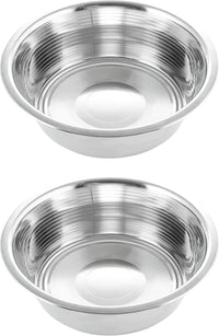 Pet Feeder Stainless Steel Dog Bowls Replacement 8" Diameter 2-Pack – Essentials for Dogs - 8 cup (Standard) / Double Pack