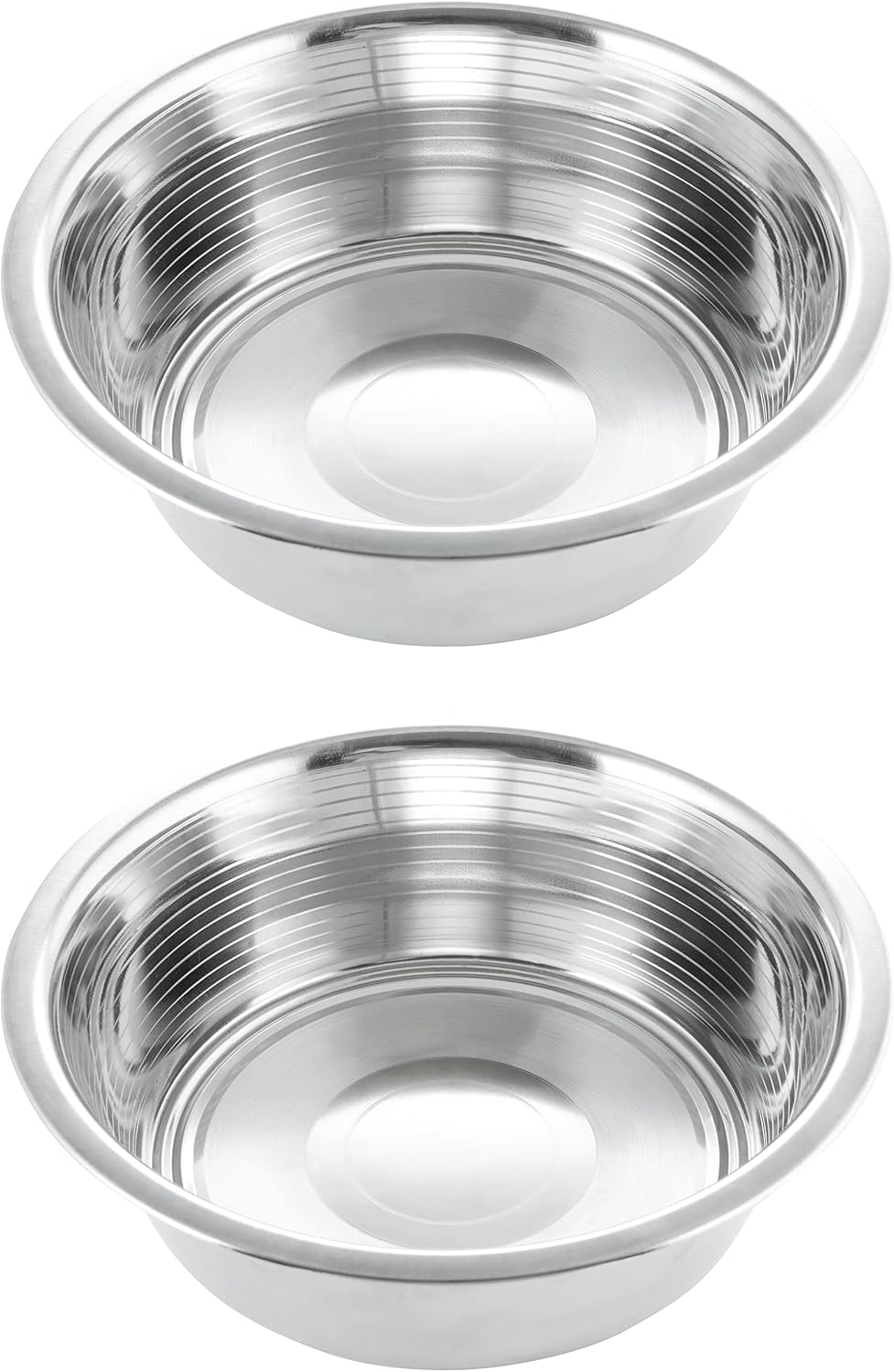 Pet Feeder Stainless Steel Dog Bowls Replacement 8" Diameter 2-Pack – Essentials for Dogs - 8 cup (Standard) / Double Pack