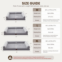 Orthopedic Large Dog Bed，Washable Dog Couch for XL Senior Dogs – Essentials for Dogs - Light Grey / 36"L x 27"W x 6.5"Th - image 4