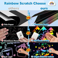 ZMLM Scratch Paper Art Craft: 2 Pack Rainbow Scratch Set for 3 4 5 6 - Winter - image 4
