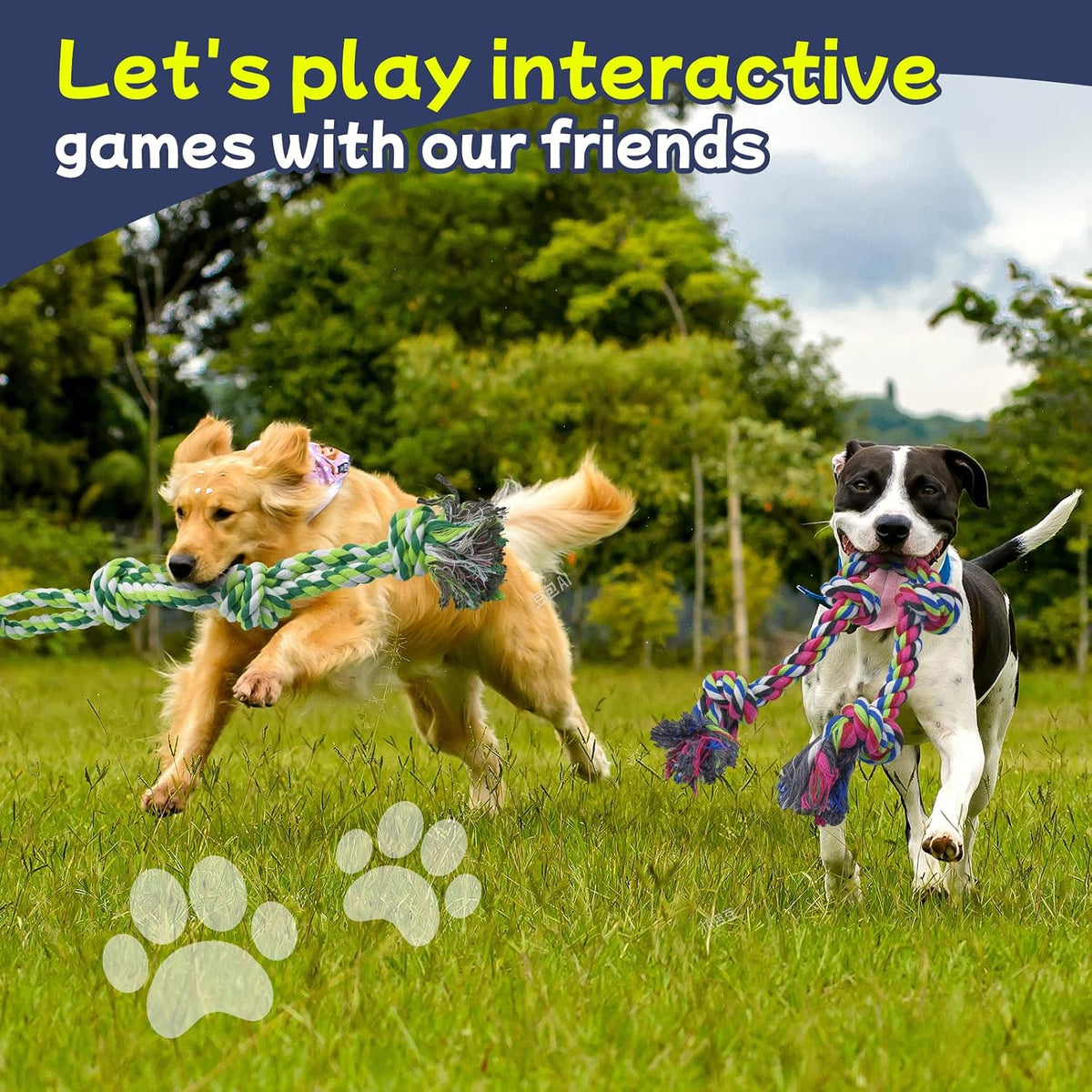 Rocfish [4 Pack] Dog Rope Toys for Aggressive Chewers - Multicolour / 4 Pack - Dog Rope - image 4