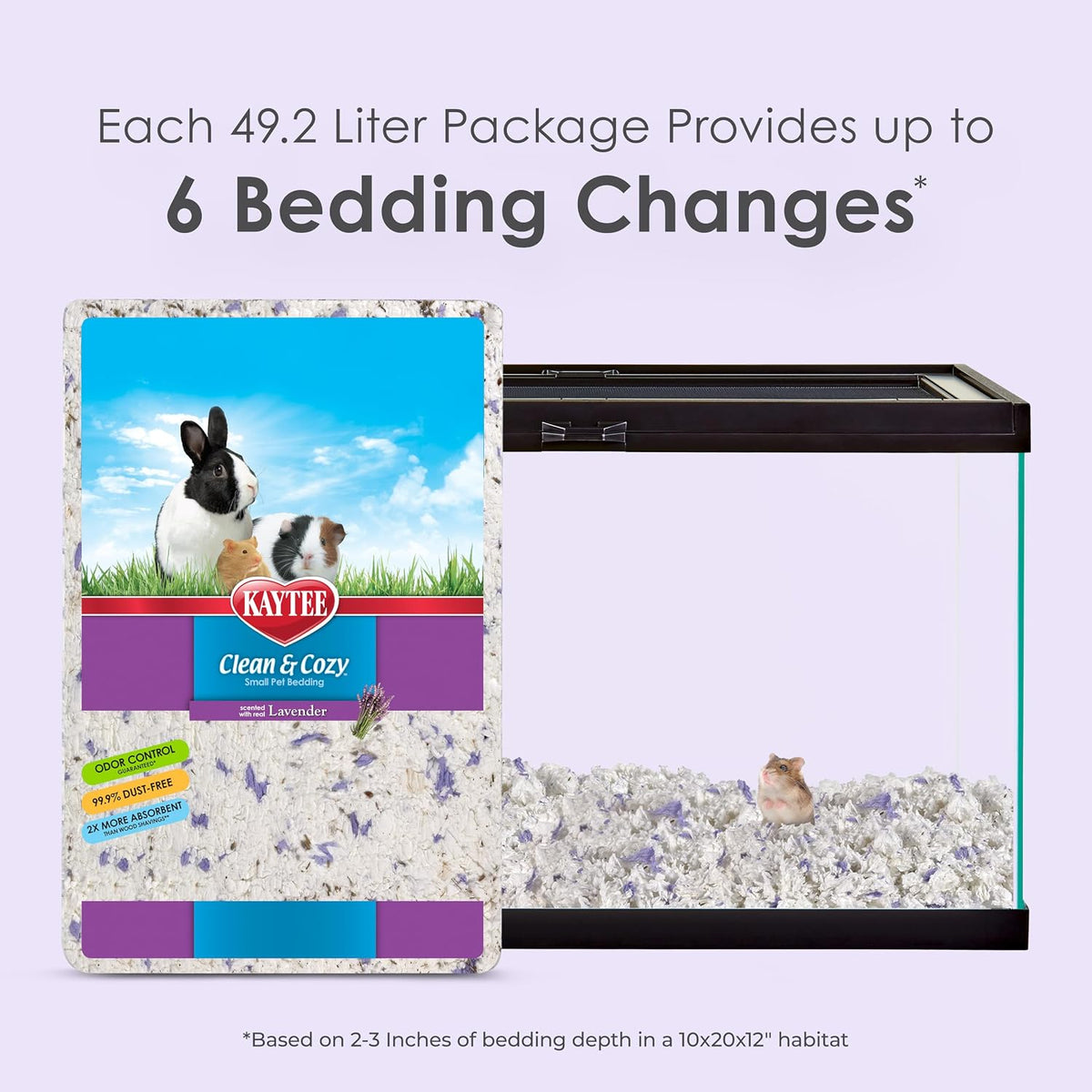 Kaytee Clean & Cozy Lavender Paper Bedding for Guinea Pigs - 49.2 Liters - image 2