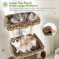 Globlazer Z78 Heavy Duty Cat Tree for 20lbs Large Adult Cats - Leopard Print / 78 inch - image 2