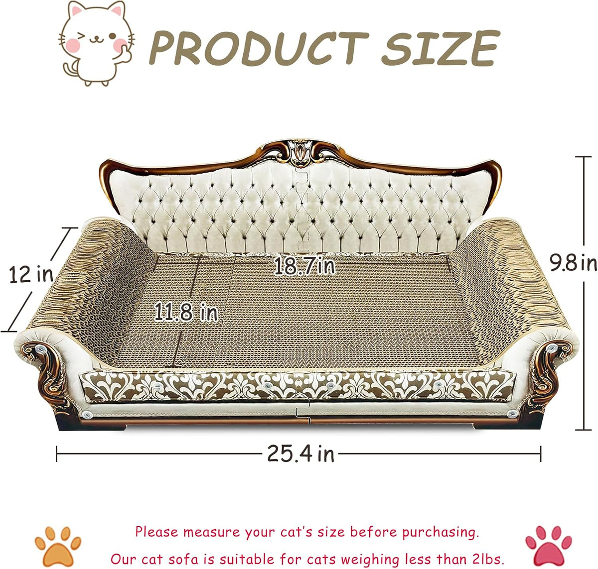 Luxury Cardboard Cat Scratcher Sofa Bed - Grey Lounge - image 3