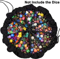 SIQUK Large Dice Bag with Pockets Big Capacity Dice Bag Drawstring - Black - image 2