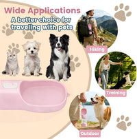Portable Dog Water Bottle with Food Container Dishwasher Safe-Pink – Essentials for Dogs - Light Pink - image 3