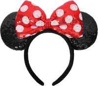 UNSPAZ Mouse Ears Headbands - Red White Dot