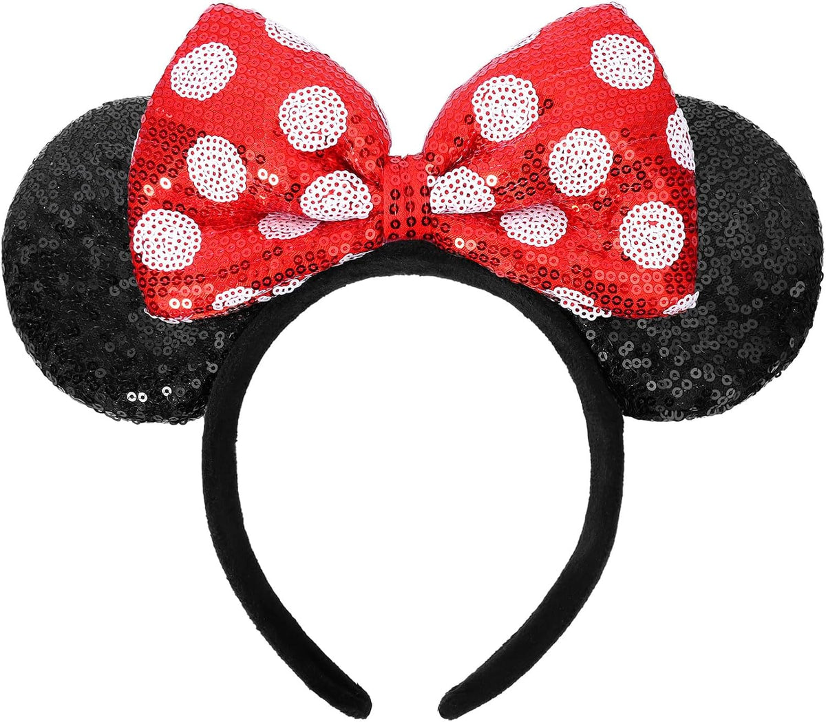UNSPAZ Mouse Ears Headbands - Red White Dot