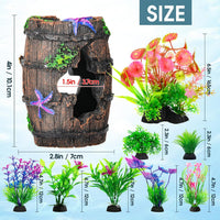 CousDUoBe Fish Broken Barrel Decor Fish Tank Decorations Betta Fish - 9 Pcs - image 3
